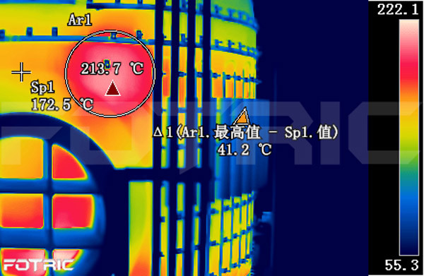 紅外熱像儀檢查氣化爐耐材缺陷故障