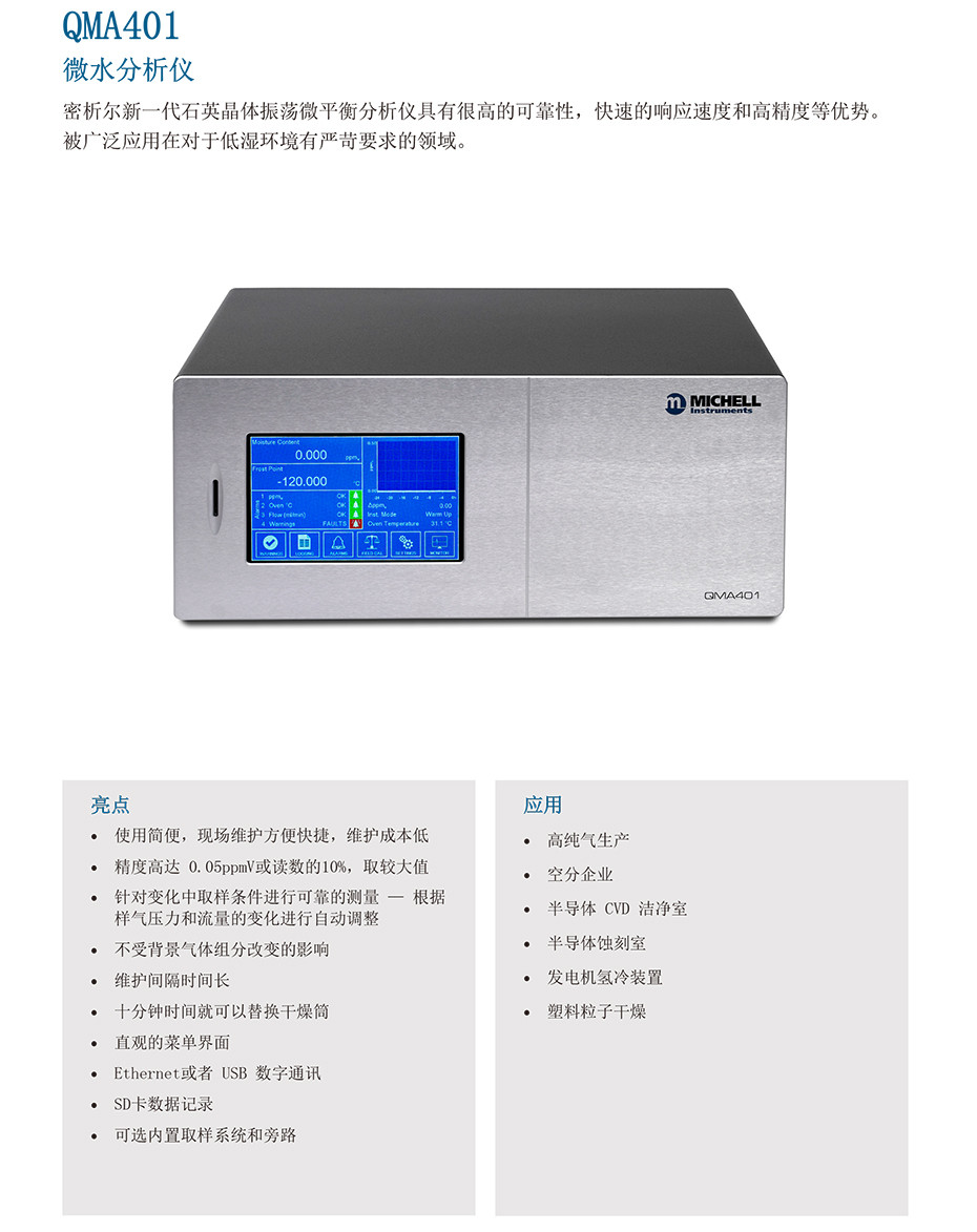 QMA401 微水分析儀