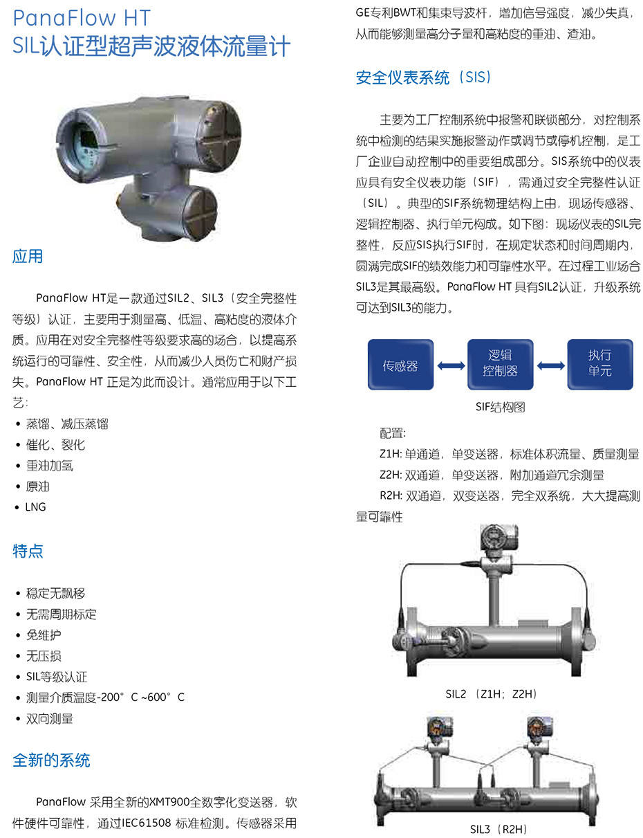 PanaFlow HT SIL認(rèn)證型超聲波液體流量計